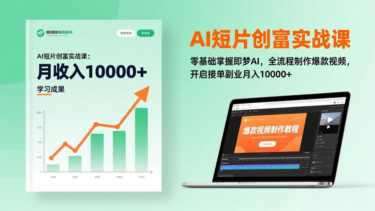 AI短片创富实战课：零基础掌握即梦AI，全流程制作爆款视频，开启接单副业月入10000+(更新-heijinzy