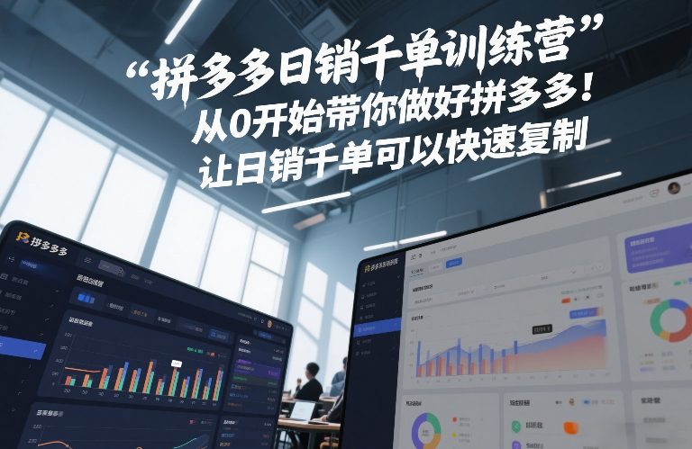 拼多多日销千单训练营，从0开始带你做好拼多多，让日销千单可以快速复制(更新26年1月)-heijinzy