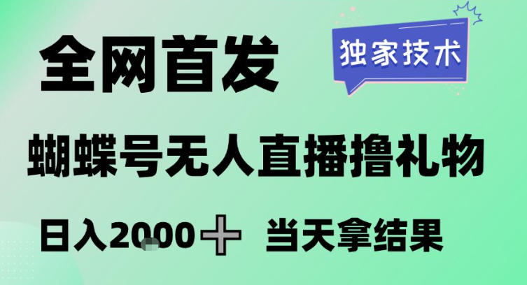 2026最新蝴蝶号无人直播掘金，独家技术，全网首发小白做了一个月收益3W，长期稳定可做【揭秘】-heijinzy