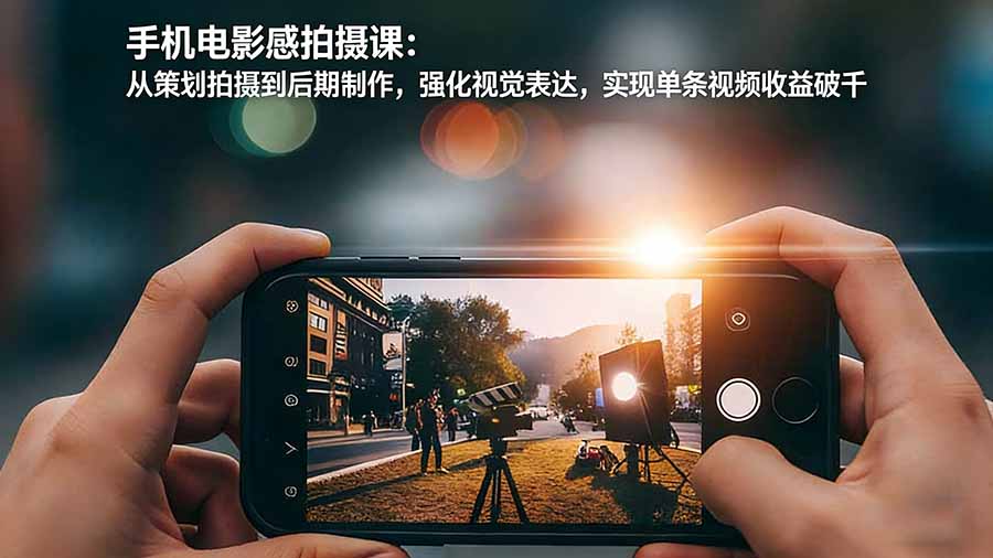 手机电影感拍摄课：从策划拍摄到后期制作，强化视觉表达，实现单条视频收益破千-heijinzy