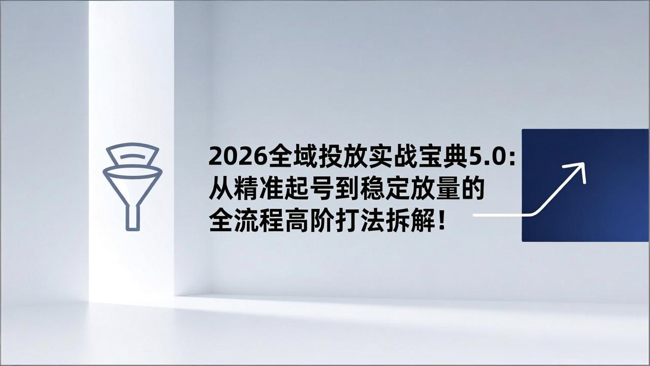 2026全域投放实战宝典5.0：从精准起号到稳定放量的全流程高阶打法拆解！-heijinzy