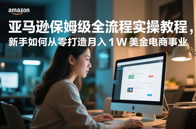 亚马逊保姆级全流程实操教程，新手如何从零打造月入1W美金电商事业-heijinzy
