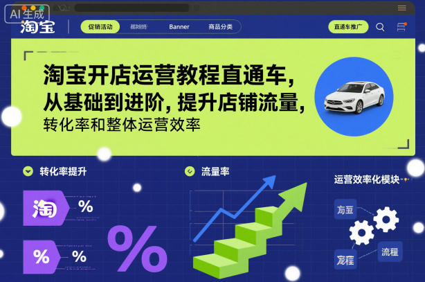淘宝开店运营教程直通车，从基础到进阶，提升店铺流量，转化率和整体运营效率(更新26年1月)-heijinzy