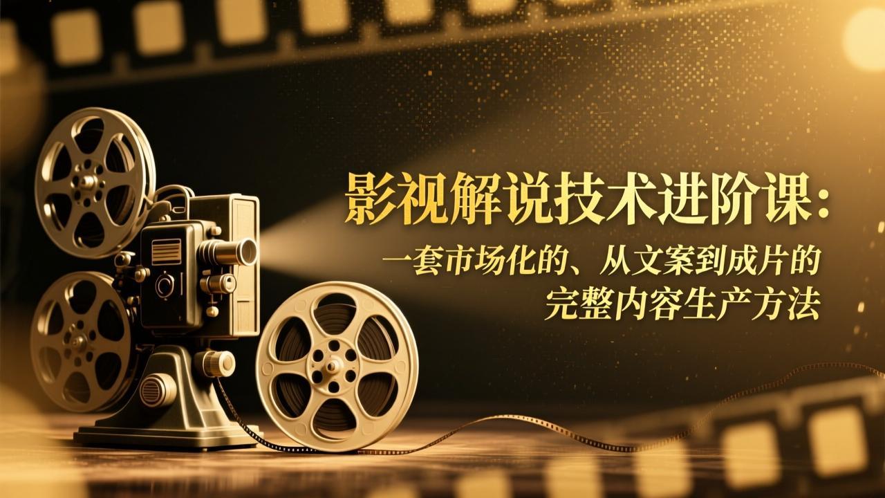 影视解说技术进阶课：一套市场化的、从文案到成片的完整内容生产方法-heijinzy