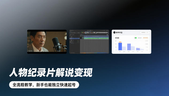 人物纪录片解说变现，全流程教学，新手也能独立快速起号-heijinzy