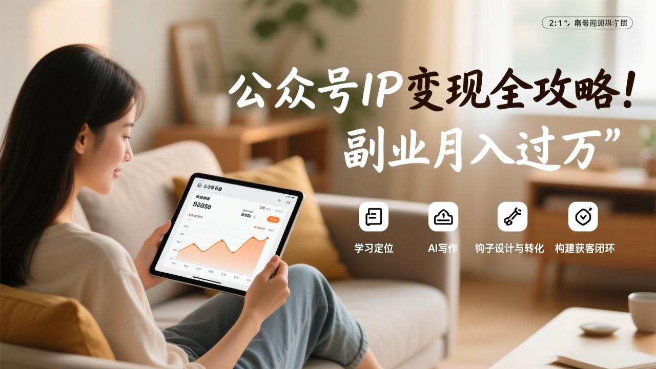 公众号IP变现全攻略，学习定位、AI写作、钩子设计与转化，构建获客闭环，副业月入过万-heijinzy