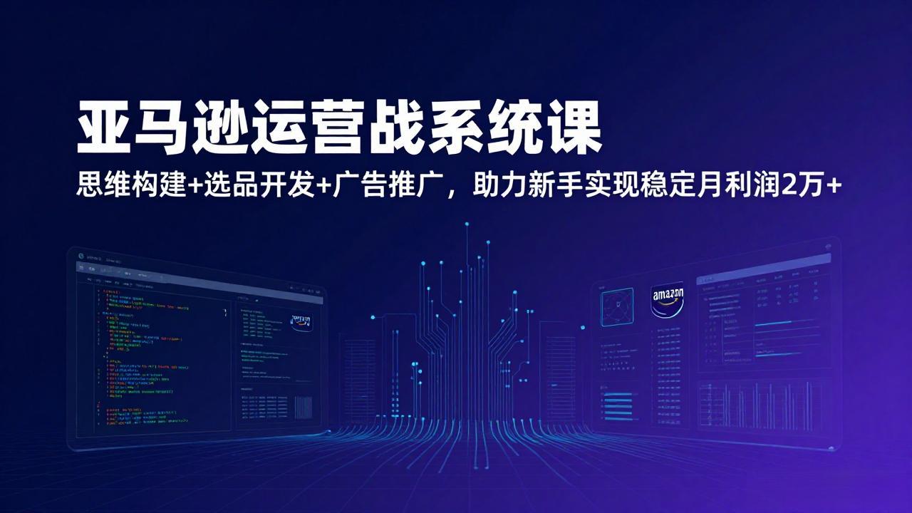 亚马逊运营实战系统课，思维构建+选品开发+广告推广，助力新手实现稳定月利润2万+(更新-heijinzy