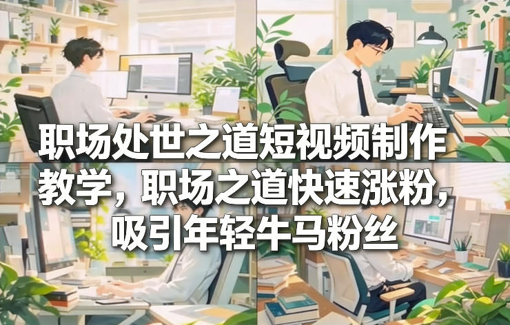 职场处世之道短视频制作教学，职场之道快速涨粉，吸引年轻牛马粉丝-heijinzy