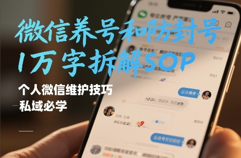 微信养号和防封号1万字拆解SOP，个人微信维护技巧，私域必学【文档】-heijinzy
