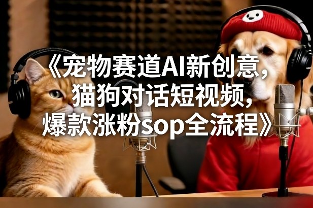 宠物赛道AI新创意，猫狗对话短视频，爆款涨粉sop全流程-heijinzy