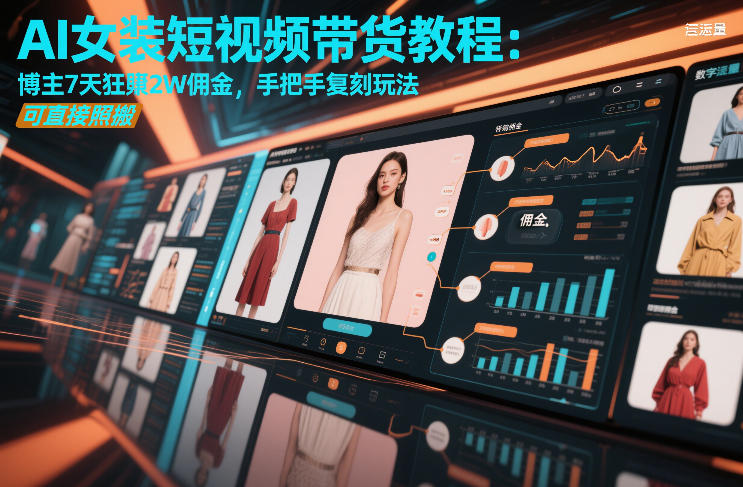 AI女装短视频带货教程：博主7天狂賺2W佣金，手把手复刻玩法，可直接照搬-heijinzy