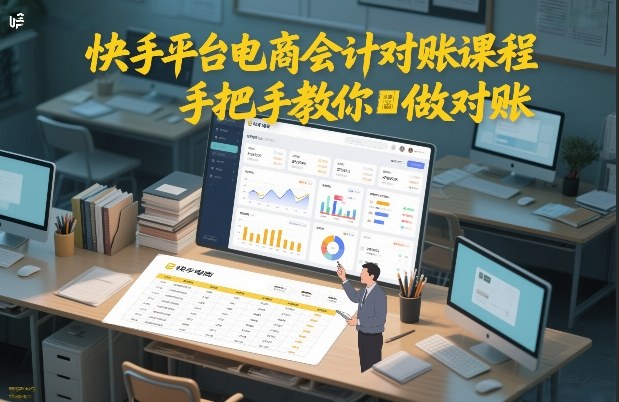 快手平台电商会计对账课程，手把手教你做对账-heijinzy