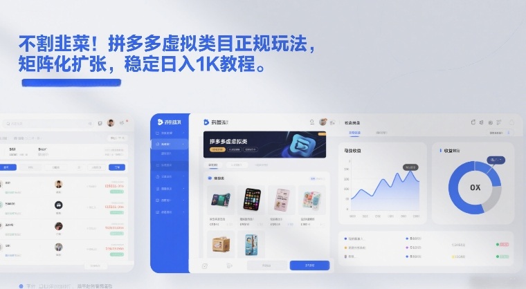 不割韭菜！拼多多虚拟类目正规玩法，矩阵化扩张，稳定日入1K教程【揭秘】-heijinzy