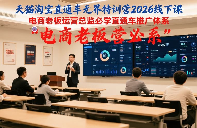 天猫淘宝直通车无界特训营2026线下课，电商老板运营总监必学直通车推广体系-heijinzy