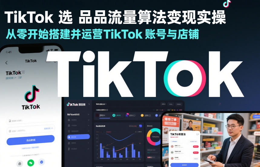 TikTok选品流量算法变现实操，从零开始搭建并运营TikTok账号与店铺-heijinzy