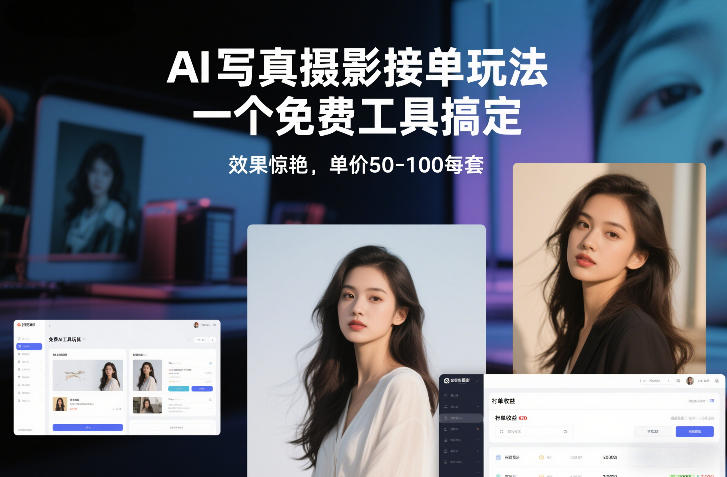 AI写真摄影接单玩法，一个免费工具搞定，效果惊艳，单价50-100每套-heijinzy