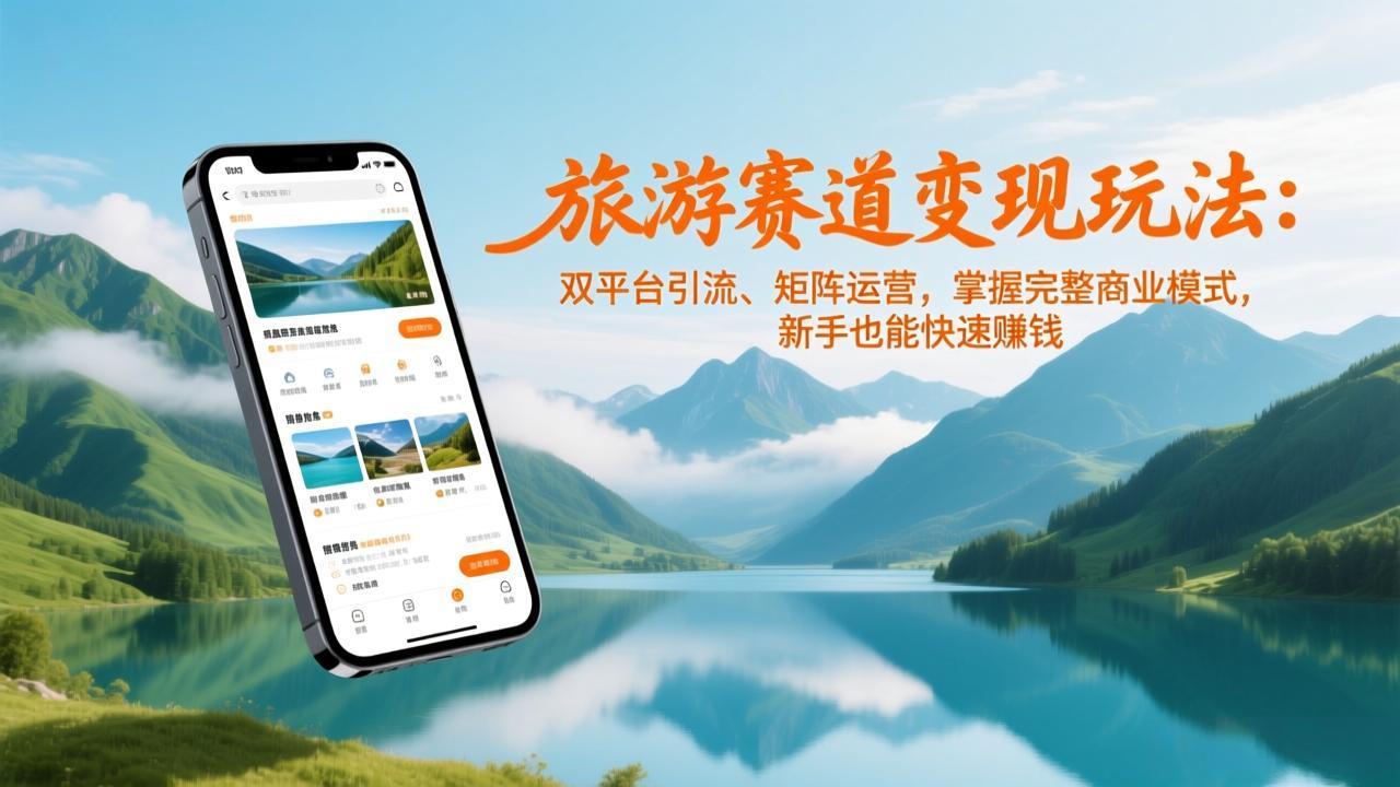 旅游赛道变现玩法：双平台引流、矩阵运营，掌握完整商业模式，新手也能快速赚钱-heijinzy