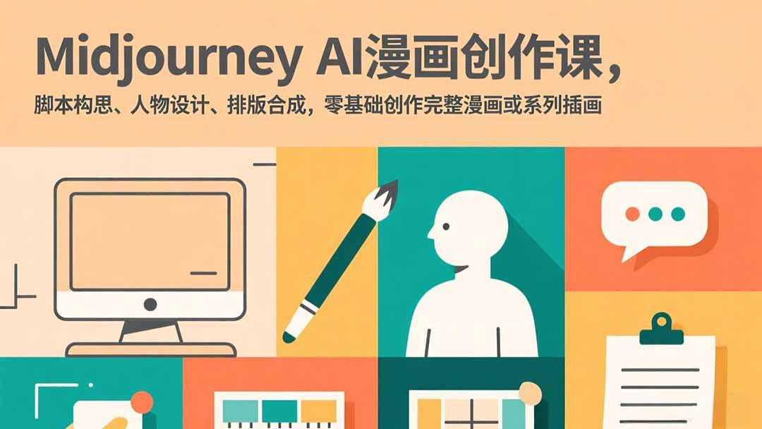 Midjourney AI漫画创作课，脚本构思、人物设计、排版合成，零基础创作完整漫画或系列插画-heijinzy