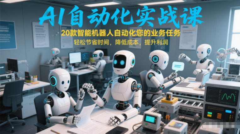 AI自动化实战课：20款智能机器人自动化您的业务任务，轻松节省时间，降低成本，提升利润-heijinzy