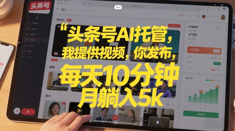 头条号AI托管，我提供视频，你发布，每天10分钟，月躺入5k+【揭秘】-heijinzy