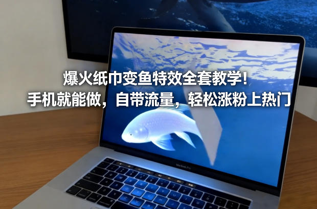 爆火纸巾变鱼特效全套教学！手机就能做，自带流量，轻松涨粉上热门-heijinzy