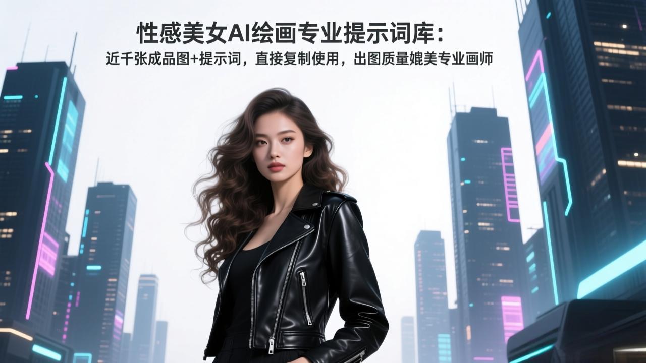 性感美女AI绘画专业提示词库：近千张成品图+提示词，直接复制使用，出图质量媲美专业画师-heijinzy