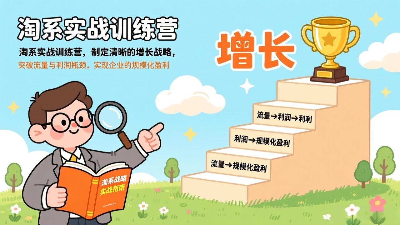 淘系实战训练营，制定清晰的增长战略，突破流量与利润瓶颈，实现企业的规模化盈利-heijinzy