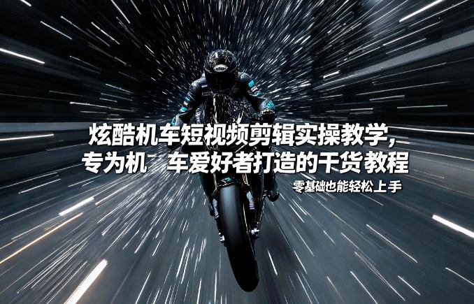 炫酷机车短视频剪辑实操教学，专为机车爱好者打造的干货教程，零基础也能轻松上手-heijinzy