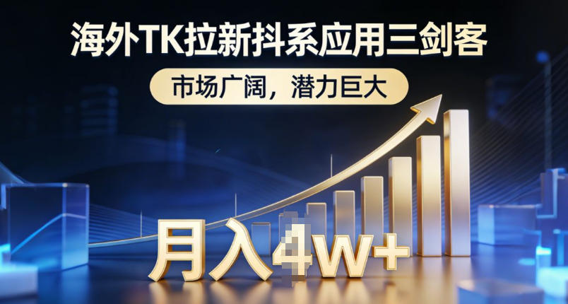 海外TK拉新抖系应用三剑客，市场广阔，潜力巨大，月入1w+-heijinzy