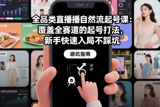 全品类直播自然流起号课：覆盖全赛道的起号打法，新手快速入局不踩坑-heijinzy