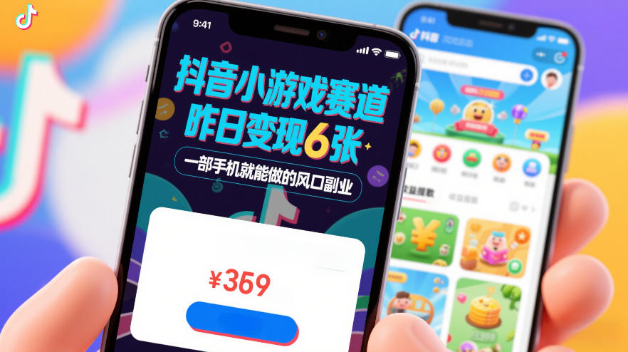 抖音小游戏赛道，昨日变现600+，零基础一部手机就能做的风口副业【揭秘】-heijinzy