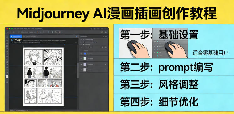 利用Midjourney AI人工智能轻松创作漫画插画教程，零基础创作完整漫画插画-heijinzy