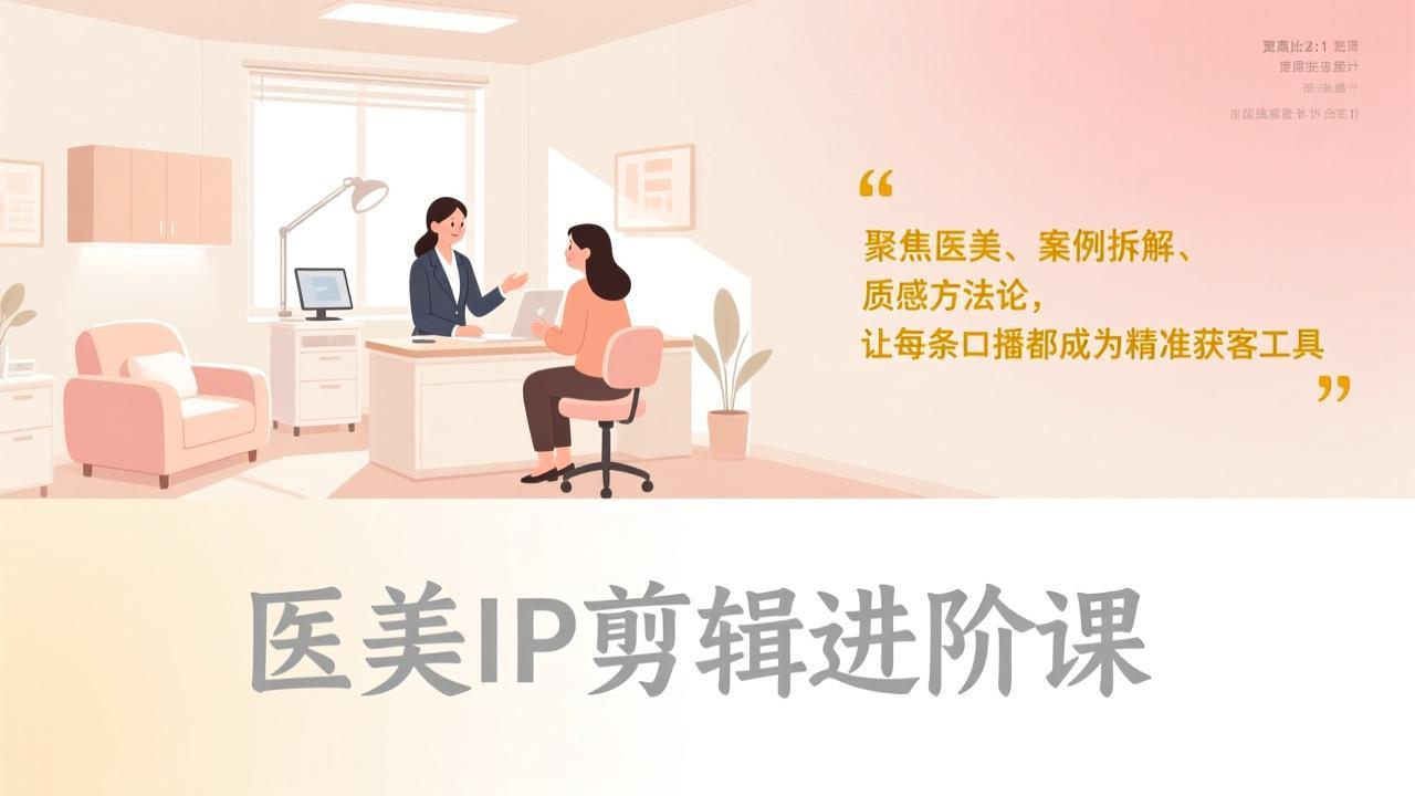 医美IP剪辑进阶课，聚焦医美、案例拆解、质感方法论，让每条口播都成为精准获客工具-heijinzy