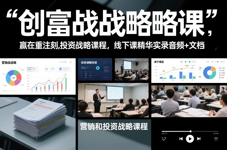 创富战略课，赢在重注时刻，营销和投资战略课程，线下课精华实录音频+文档-heijinzy