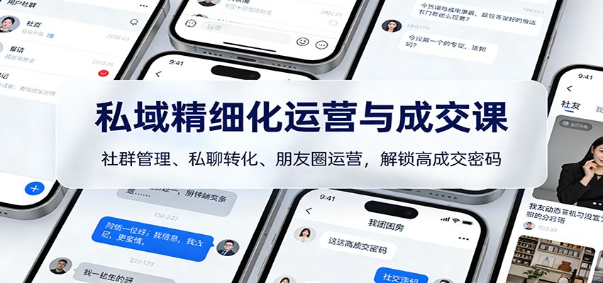 私域精细化运营与成交课：社群管理、私聊转化、朋友圈运营，解锁高成交密码-heijinzy