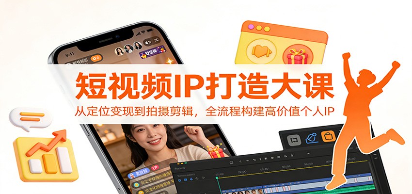 短视频IP打造大课：从定位变现到拍摄剪辑，全流程构建高价值个人IP-heijinzy