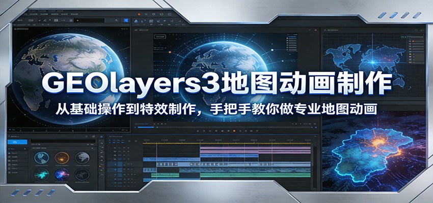 GEOlayers3地图动画制作：从基础操作到特效制作，手把手教你做专业地图动画-heijinzy