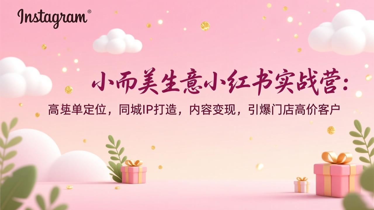 小而美生意小红书实战营：高客单定位，同城IP打造，内容变现，引爆门店高价客户-heijinzy