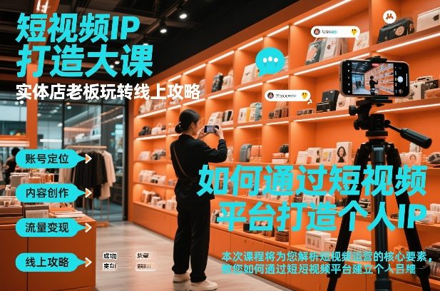 短视频ip打造大课，实体店老板玩转线上攻略-heijinzy