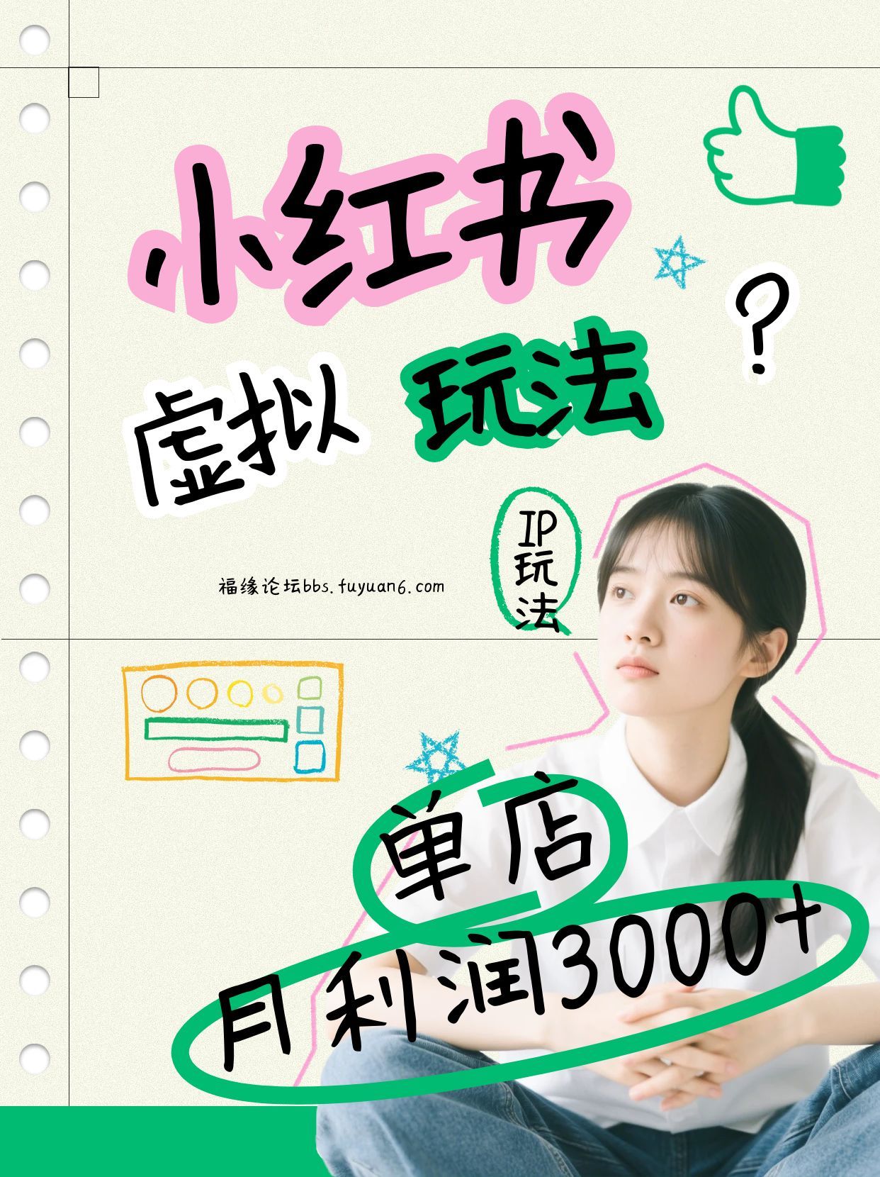 小红书虚拟玩法(铺货流和单品玩法)，单店月利润3000+，IP打法+原创商品(0违规)-heijinzy