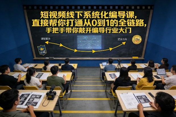 短视频线下系统化编导课，直接帮你打通从0到1的全链路，手把手带你敲开编导行业大门-heijinzy