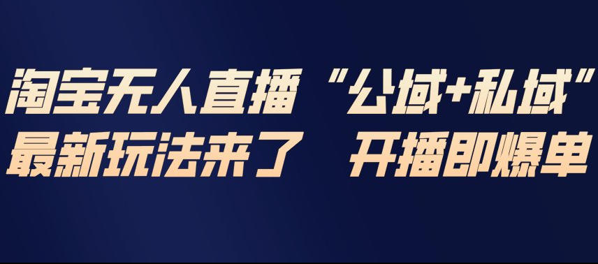 淘宝无人直播完整教程，公试+私域，最新玩法来了，开播即爆单-heijinzy