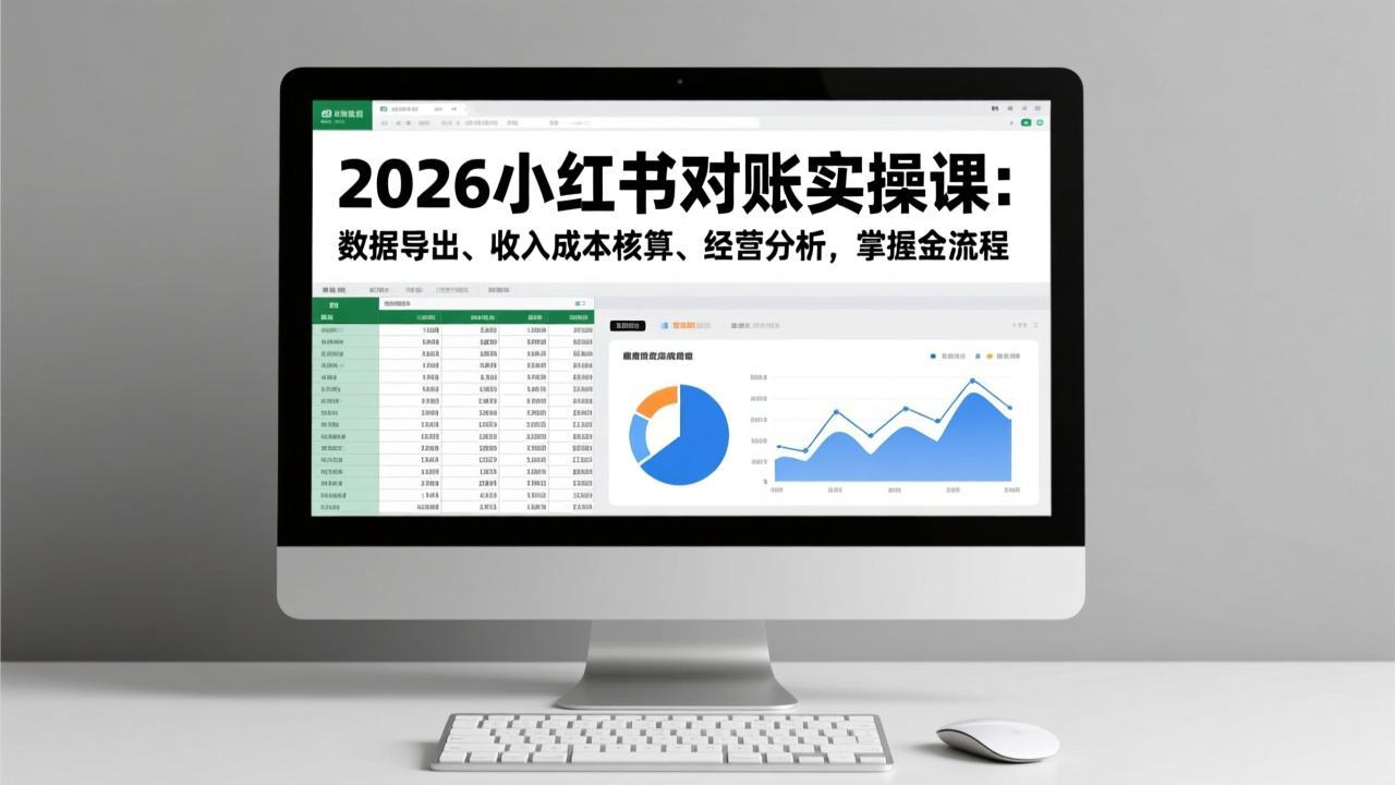 2026小红书对账实操课：数据导出、收入成本核算、经营分析，掌握全流程-heijinzy