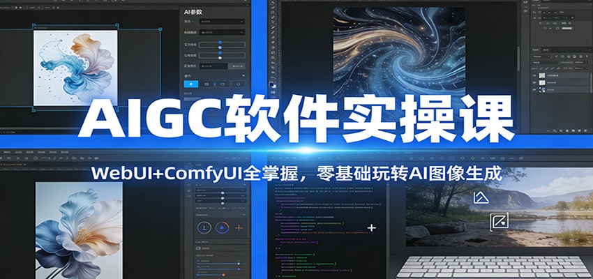 AIGC软件实操课：WebUI+ComfyUI全掌握，零基础玩转AI图像生成-heijinzy