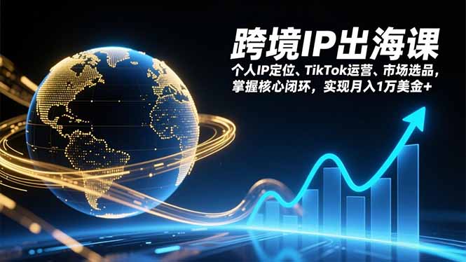 跨境IP出海课，个人IP定位、TikTok运营、市场选品，掌握核心闭环，实现月入1万美金+-heijinzy