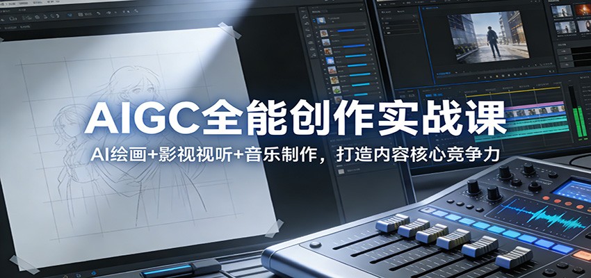 AIGC全能创作实战课：AI绘画+影视视听+音乐制作，打造内容核心竞争力-heijinzy