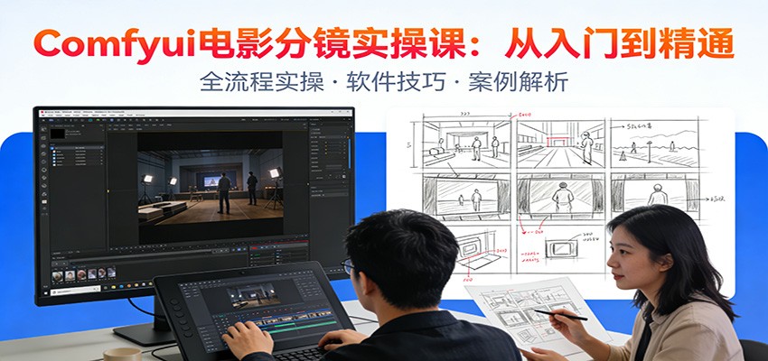 ComfyUI电影分镜实操课：分镜一致性，全流程AI视频制作，零基础也能做专业分镜-heijinzy