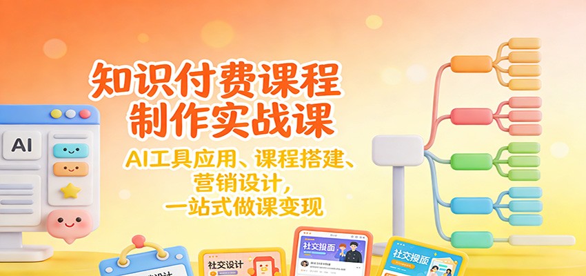 知识付费课程制作实战课：AI工具应用 、课程搭建、营销设计，一站式做课变现-heijinzy