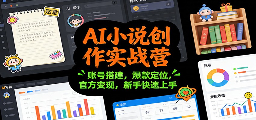 AI小说创作实战营：账号搭建，爆款定位，官方变现，新手快速上手-heijinzy