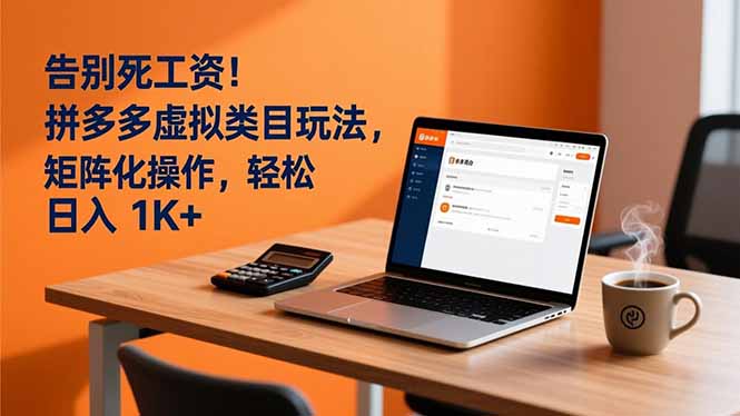 告别死工资！拼多多虚拟类目玩法，矩阵化操作，轻松日入 1K+-heijinzy